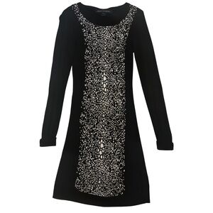 Elegant Black and White knit Dress.wd0206